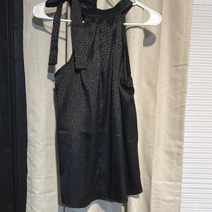 Black Leopard Print Halter Top NWOT